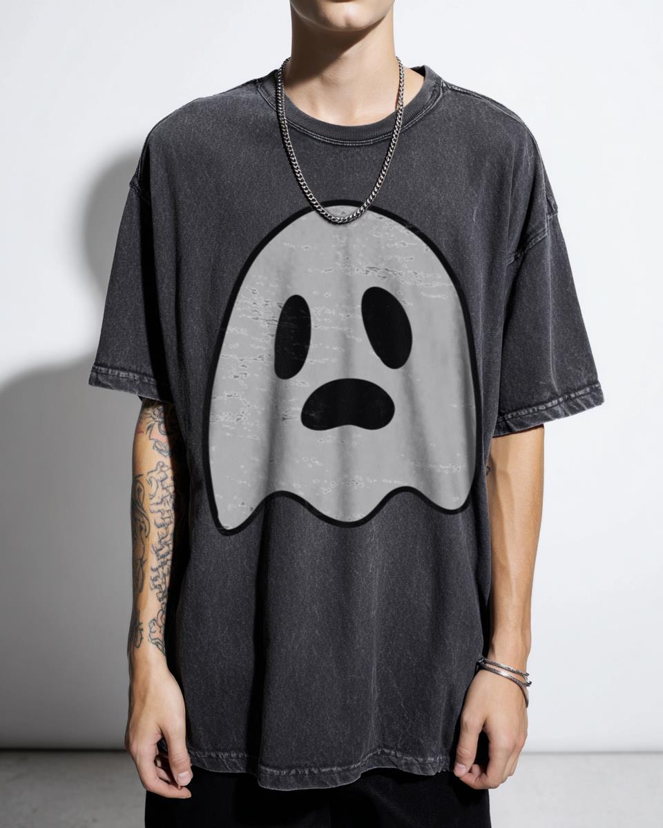 Invader Zim Dib Ghost Black Acidwash Graphic Tee