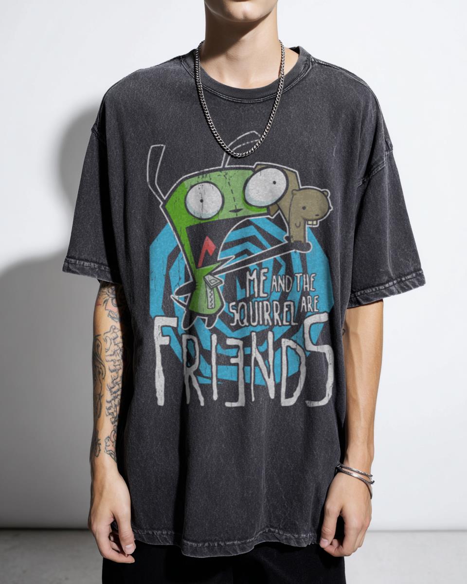 Invader Zim GIR Me And The Squirrel Are Friends T-Shirt - Funny Nickelodeon Robot Fan