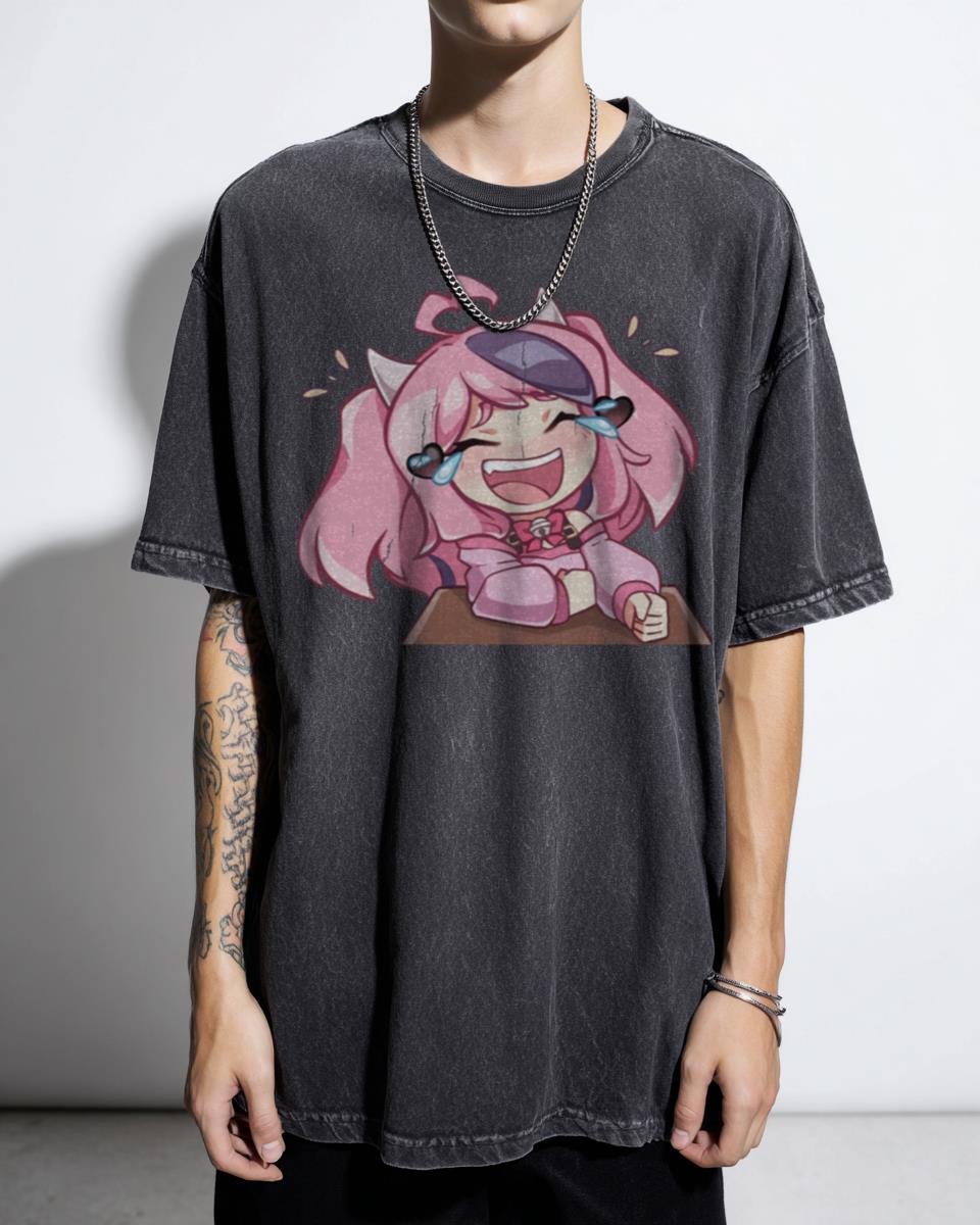 Ironmouse Waifu Pink-Haired VTuber T-Shirt - Cute Kawaii VShojo Streamer Fan Art