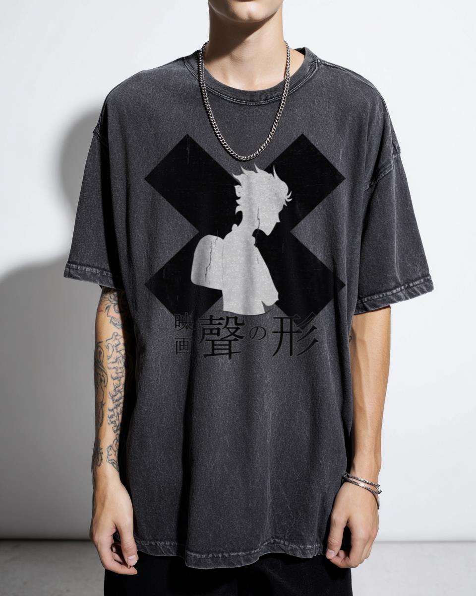 Ishida B&W A Silent Voice Anime T-Shirt - Koe No Katachi Character Art