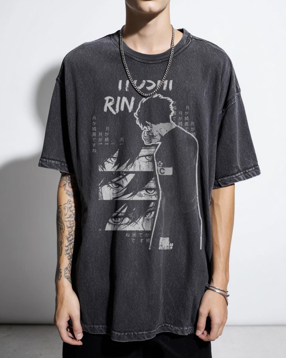 Itoshi Rin Blue Lock Anime Art T-Shirt - Dark Football Manga Style