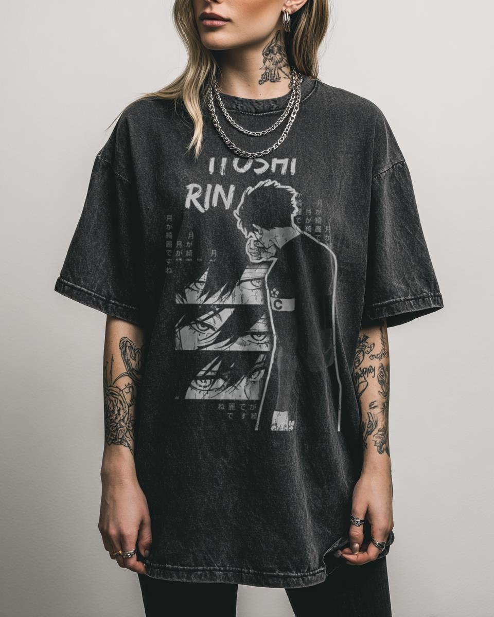 Itoshi Rin Blue Lock Anime Art T-Shirt – Dark Football Manga Style