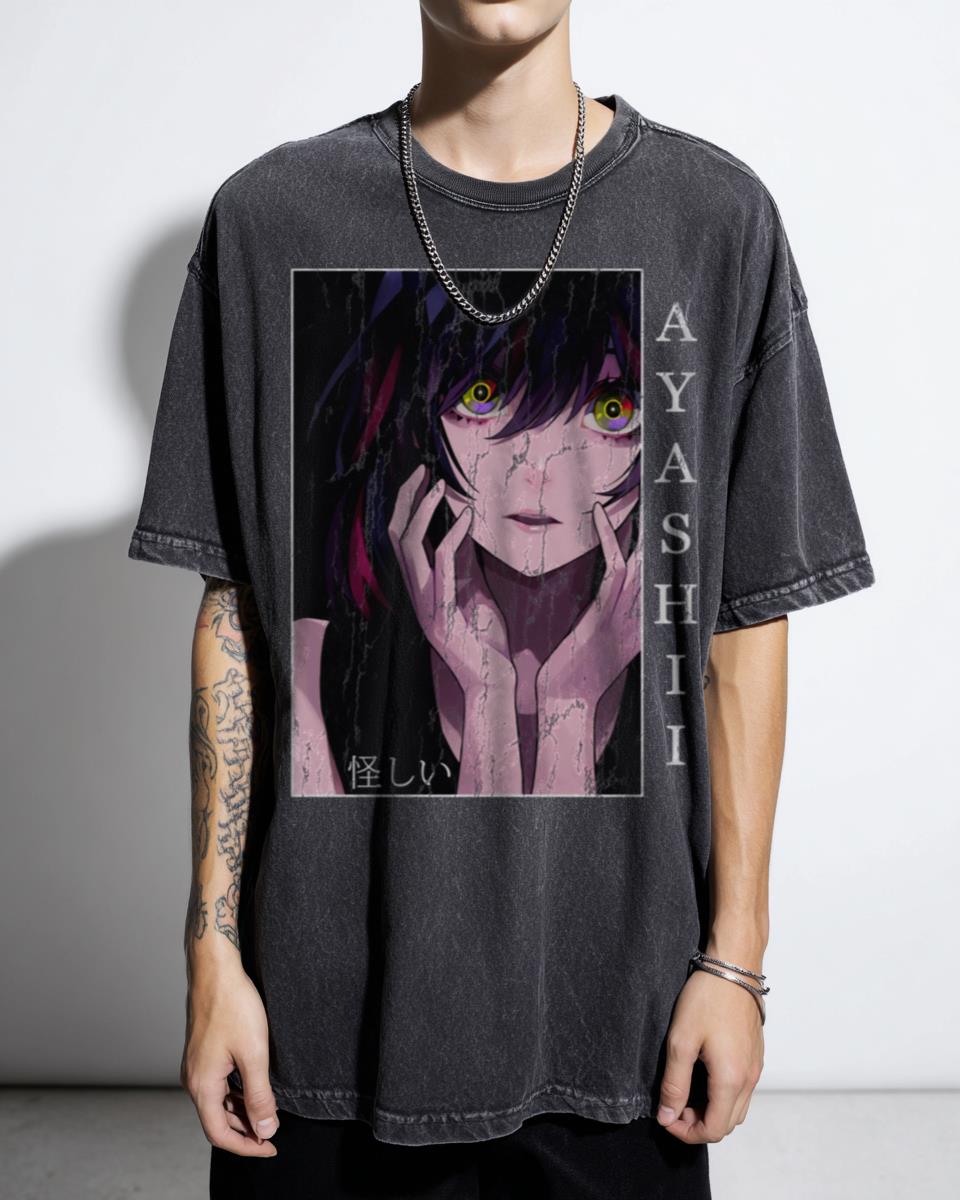 Japanese Aesthetic Anime Girl Glitch Art T-Shirt - Vaporwave Otaku Manga Style