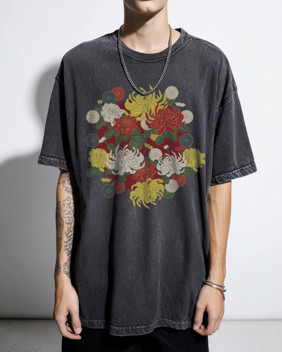 Japanese Chrysanthemum T-Shirt | Traditional Floral Culture Art