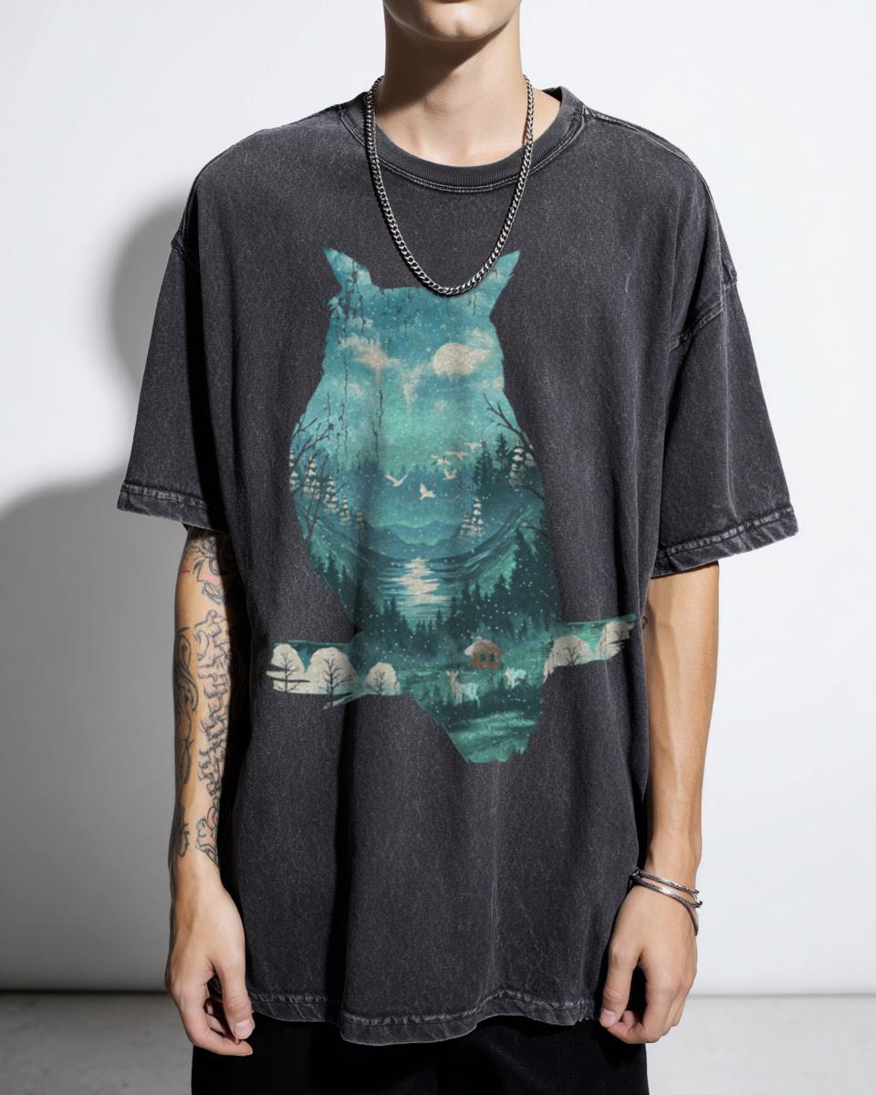 Japanese Fantasy Landscape Art T-Shirt - Anime Nature Adventure Tee