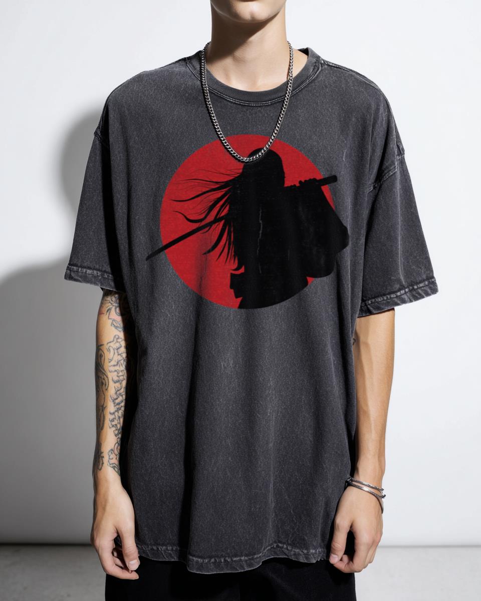 Japanese Onna-Bugeisha Samurai Woman T-Shirt - Traditional Warrior Kimono Art Unisex