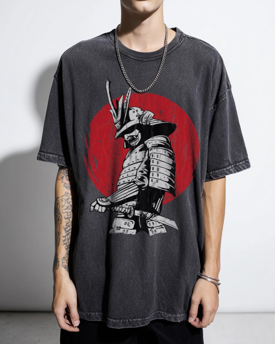 Japanese Samurai Warrior Helmet Ninja T-Shirt - Traditional Asian Ronin Art