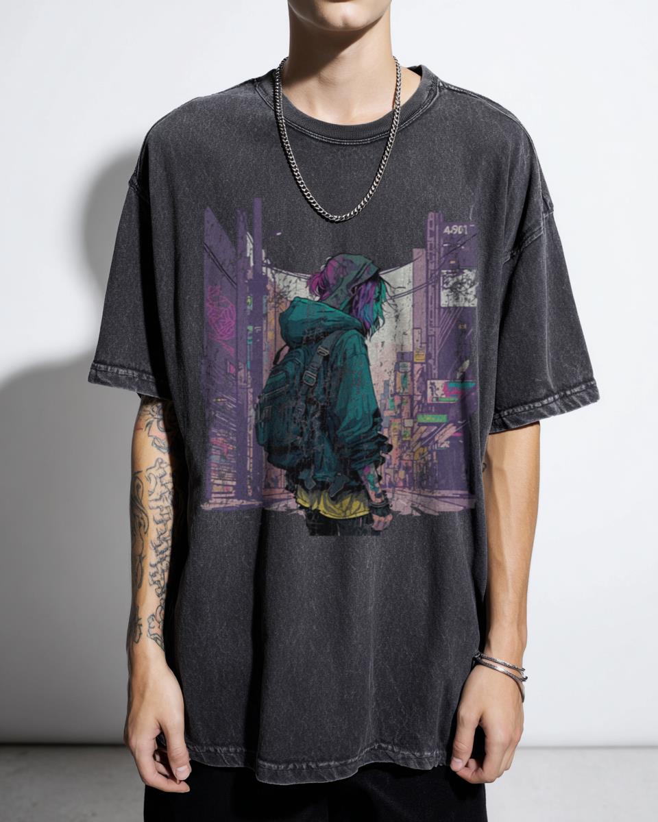 Japanese Street Cyberpunk Tokyo Streetwear 80s Tee
