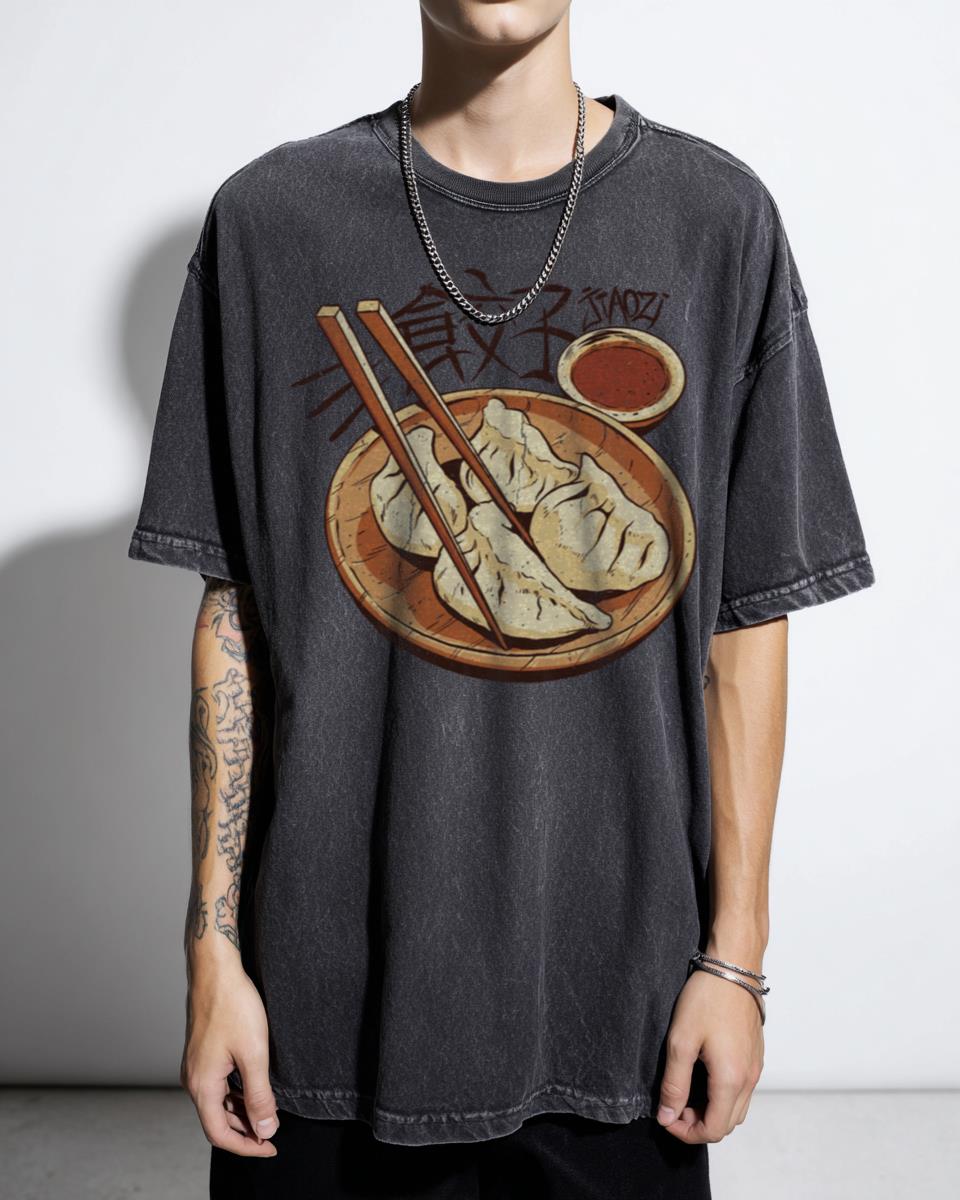 JIAOZI Dumplings Japanese Food T-Shirt - Kawaii Ramen Noodles Vintage