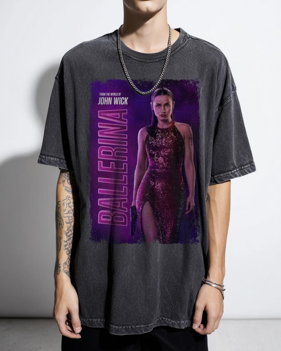 John Wick Ballerina Action Movie T-Shirt - Ana De Armas Keanu Reeves Saga 2025