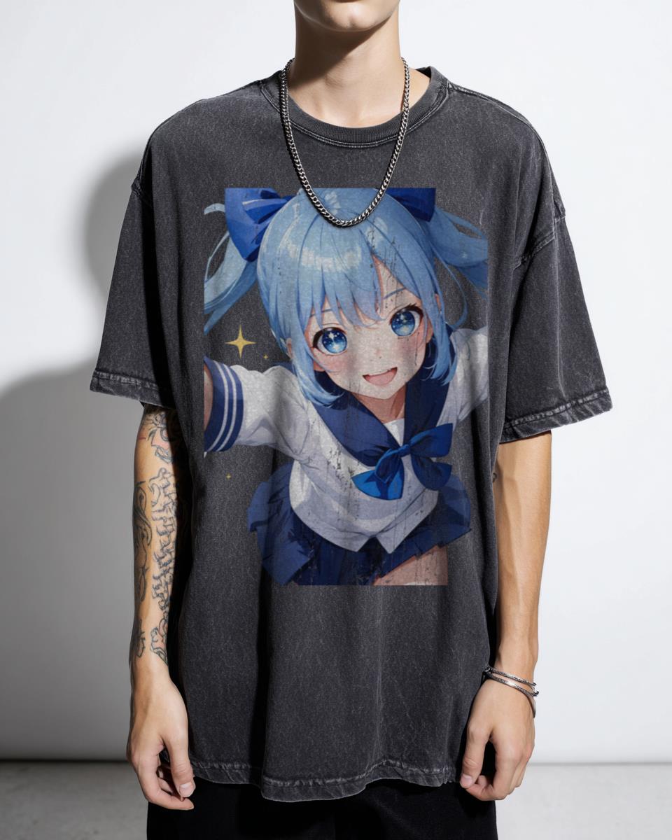 Joyful Anime School Girl T-Shirt - Oye Ayano Cute Kawaii Otaku Tee