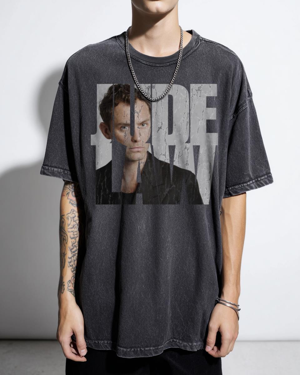 Jude Law Actor Celebrity Portrait T-Shirt - Hollywood Fan Unisex