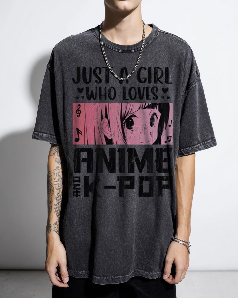 Just a Girl Who Loves Anime & Kpop T-Shirt - Kawaii Otaku Aesthetic Gift