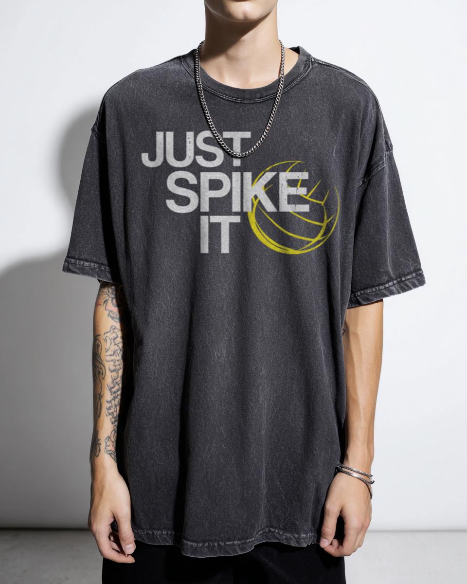 Just Spike It Volleyball Retro Sport T-Shirt - Beach Ball Game Lover