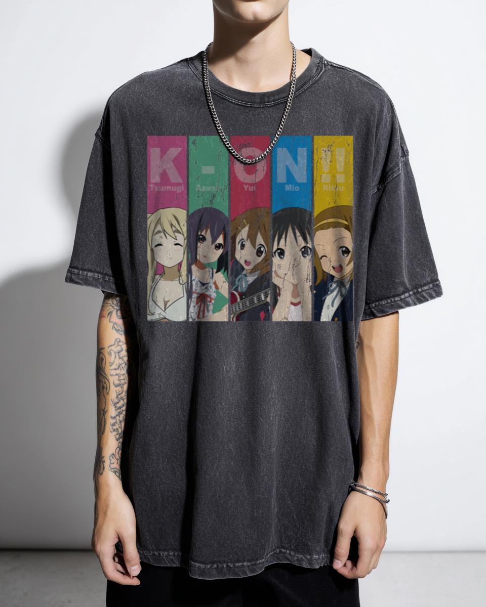 K-On! Anime Group Art T-Shirt - Japanese Pop Culture Fan Unisex Tee