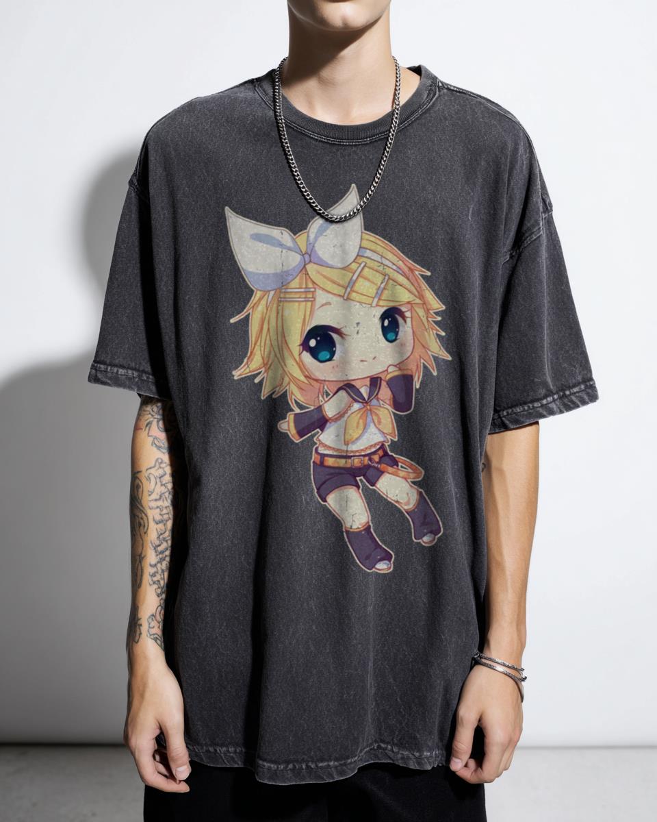 Kagamine Rin Chibi Vocaloid Anime T-Shirt - Cute Kawaii Girl Fan Art