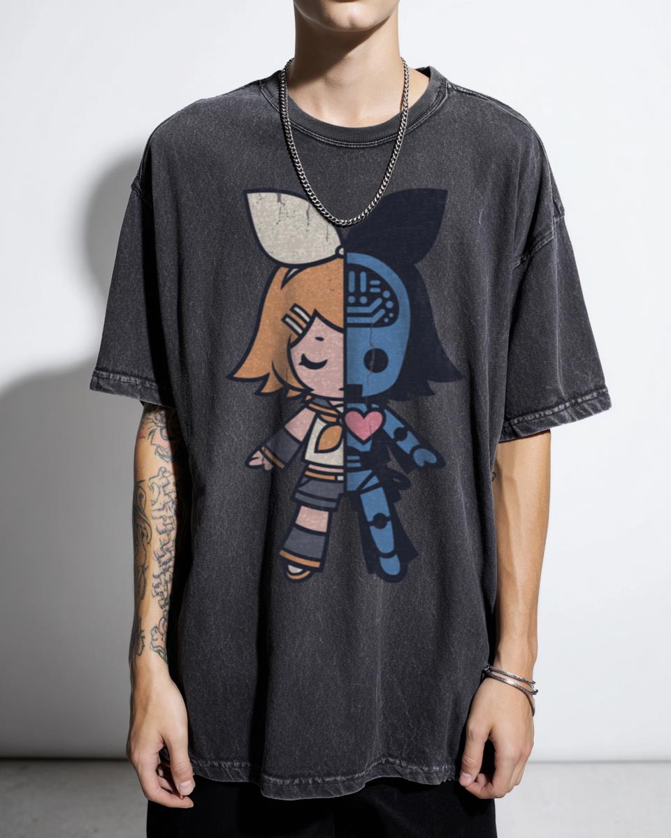 Kagamine Rin Kokoro Chibi Vocaloid T-Shirt - Cute Kawaii Anime Manga Unisex