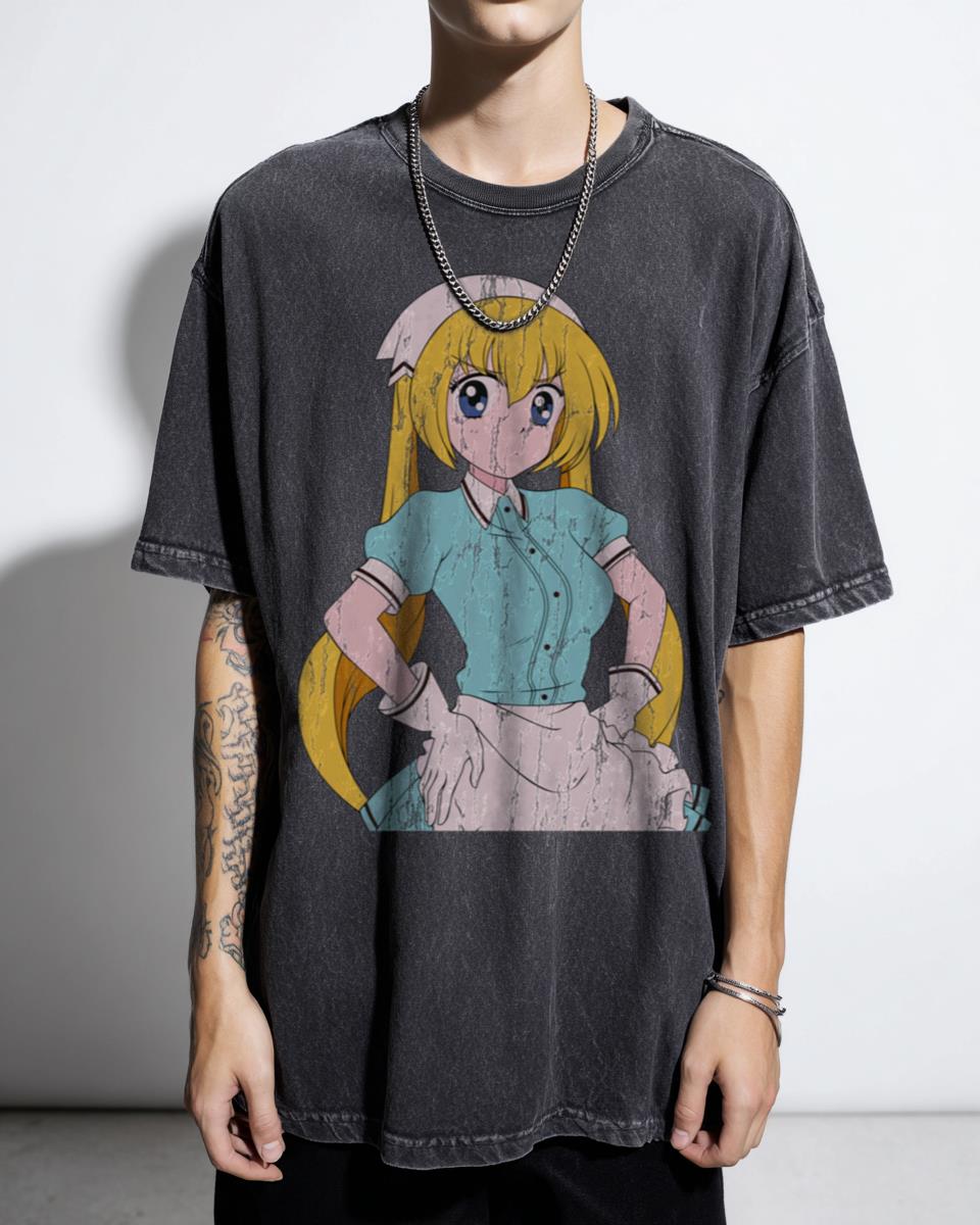 Kaho Hinata Retro Anime Girl Style T-Shirt - Blend S Kawaii Tsundere Fan