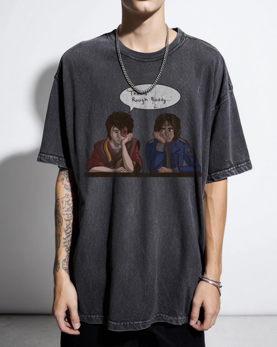 Kaladin Meets Zuko Avatar Last Airbender Black Acidwash T-Shirt