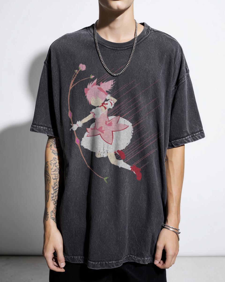 Kaname Madoka Attack Minimalist Anime T-Shirt - Puella Magi Madoka Magica Fan