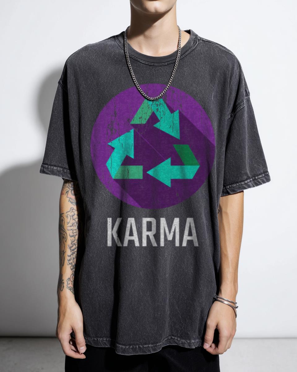 Karma Typography T-Shirt - Positive & Unique Custom Design