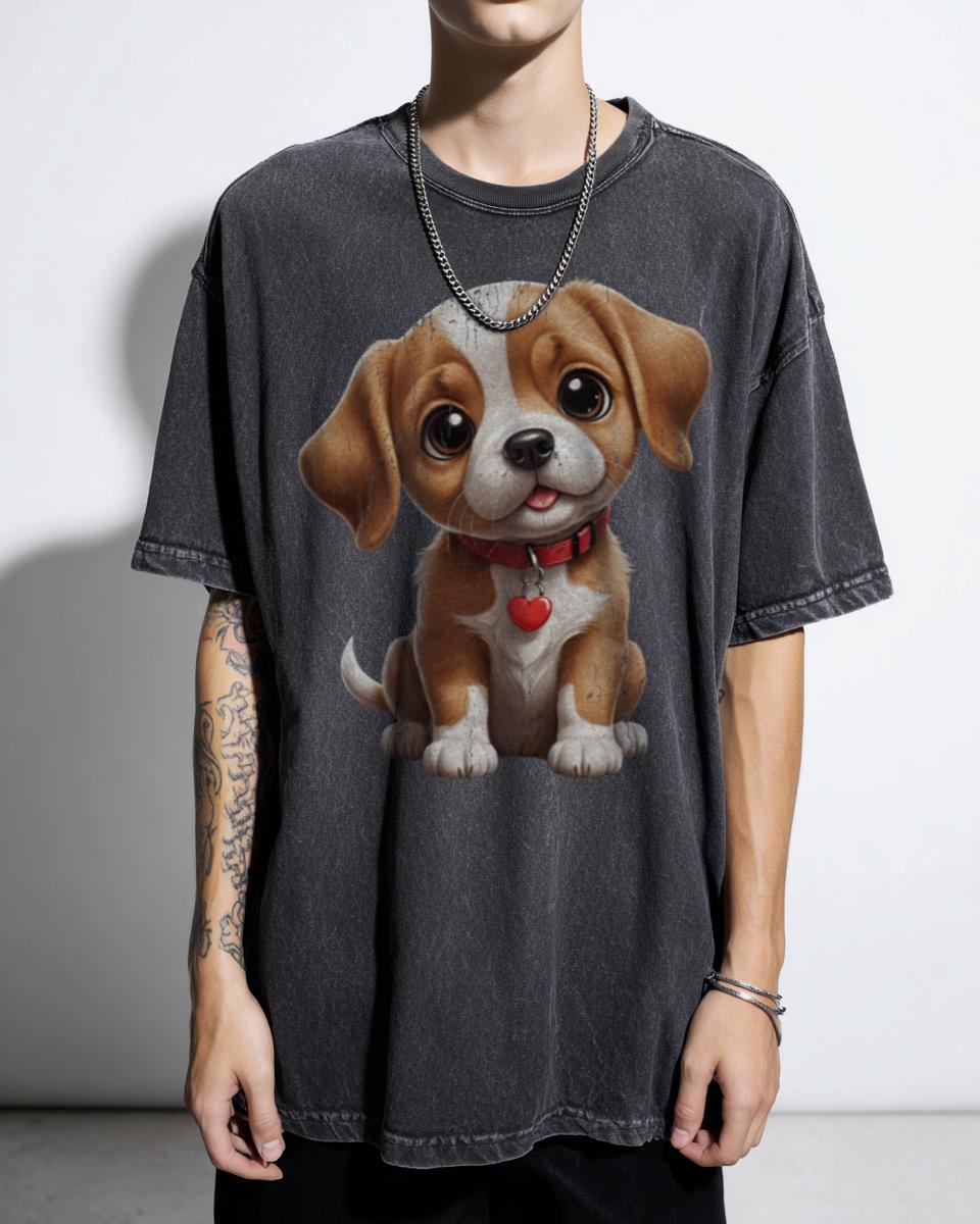 Kawaii Adorable Puppy Heart Tag T-Shirt - Cute Dog Art Lover
