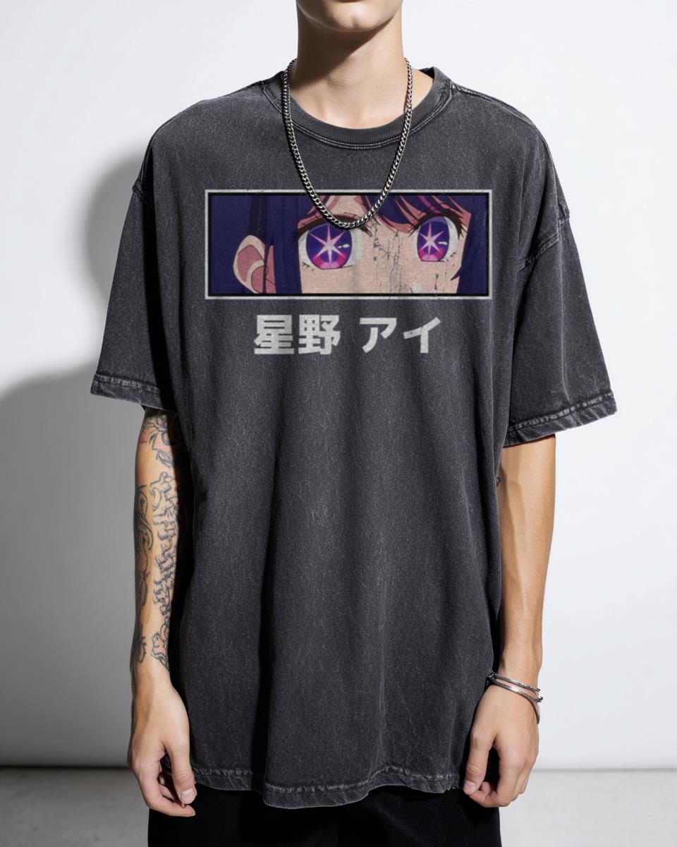 Kawaii Ai Hoshino Oshi No Ko Anime Eyes T-Shirt - Cute Idol Girl Manga Tee