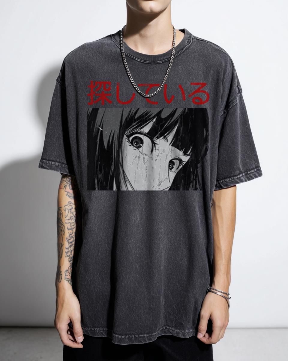 Kawaii Anime Girl Tatap Mataku T-Shirt - Cute Waifu Art Lewd Aesthetic Unisex