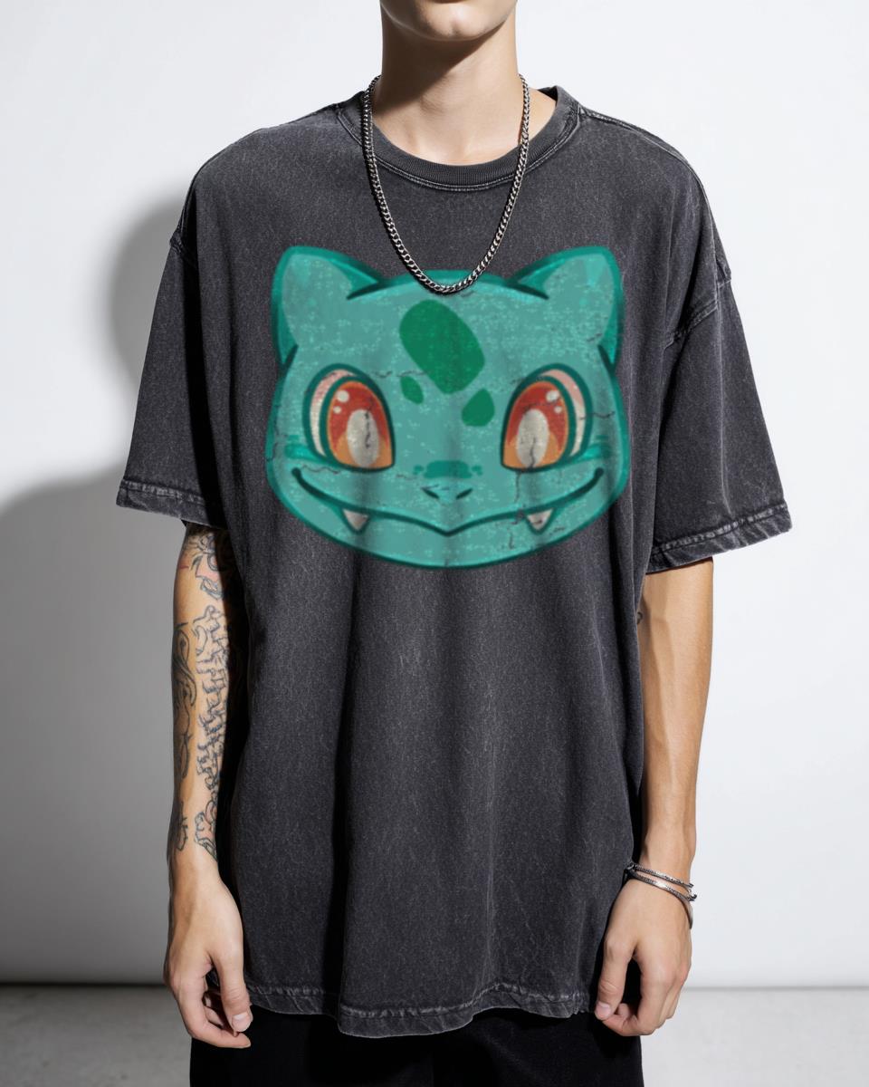 Kawaii Bulbasaur Grass Type T-Shirt - Cute Plant Video Game Anime Unisex