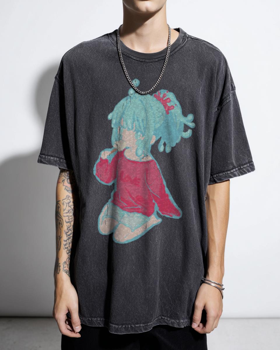 Kawaii Chibi Blueberry Girl T-Shirt - Cute Anime Ice Cream Lover Unisex