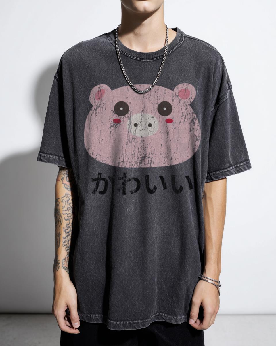 Kawaii Chibi Pig Anime T-Shirt | Japanese Kanji Fan Tee