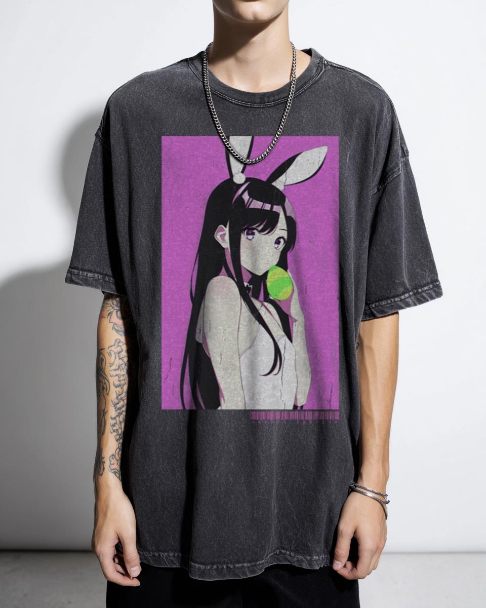 Kawaii Easter Bunny Animation T-Shirt - Retro Avant Garde Graphic for Unique Gifts