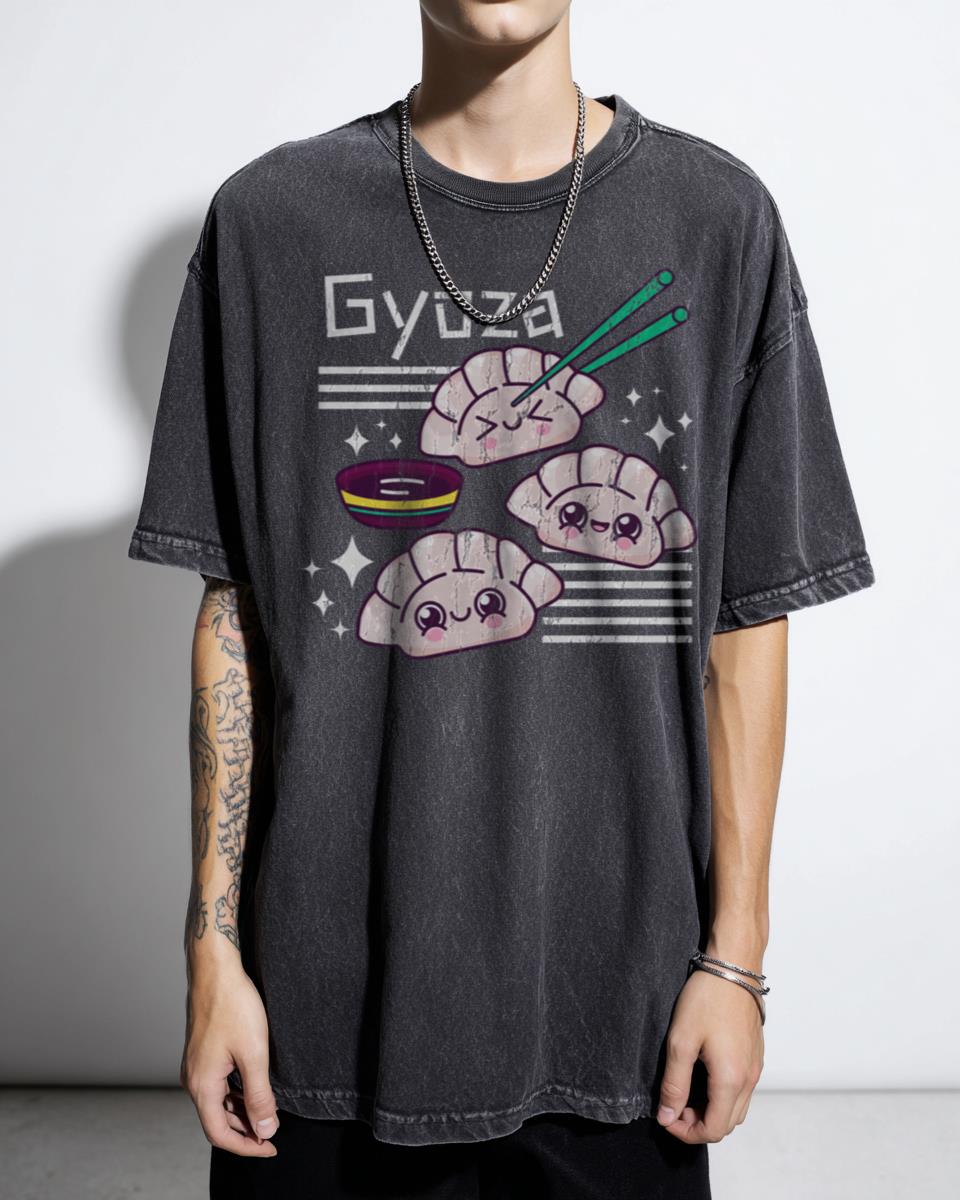 Kawaii Gyoza Lover Anime Style T-Shirt - Japanese Foodie Dumpling Fan