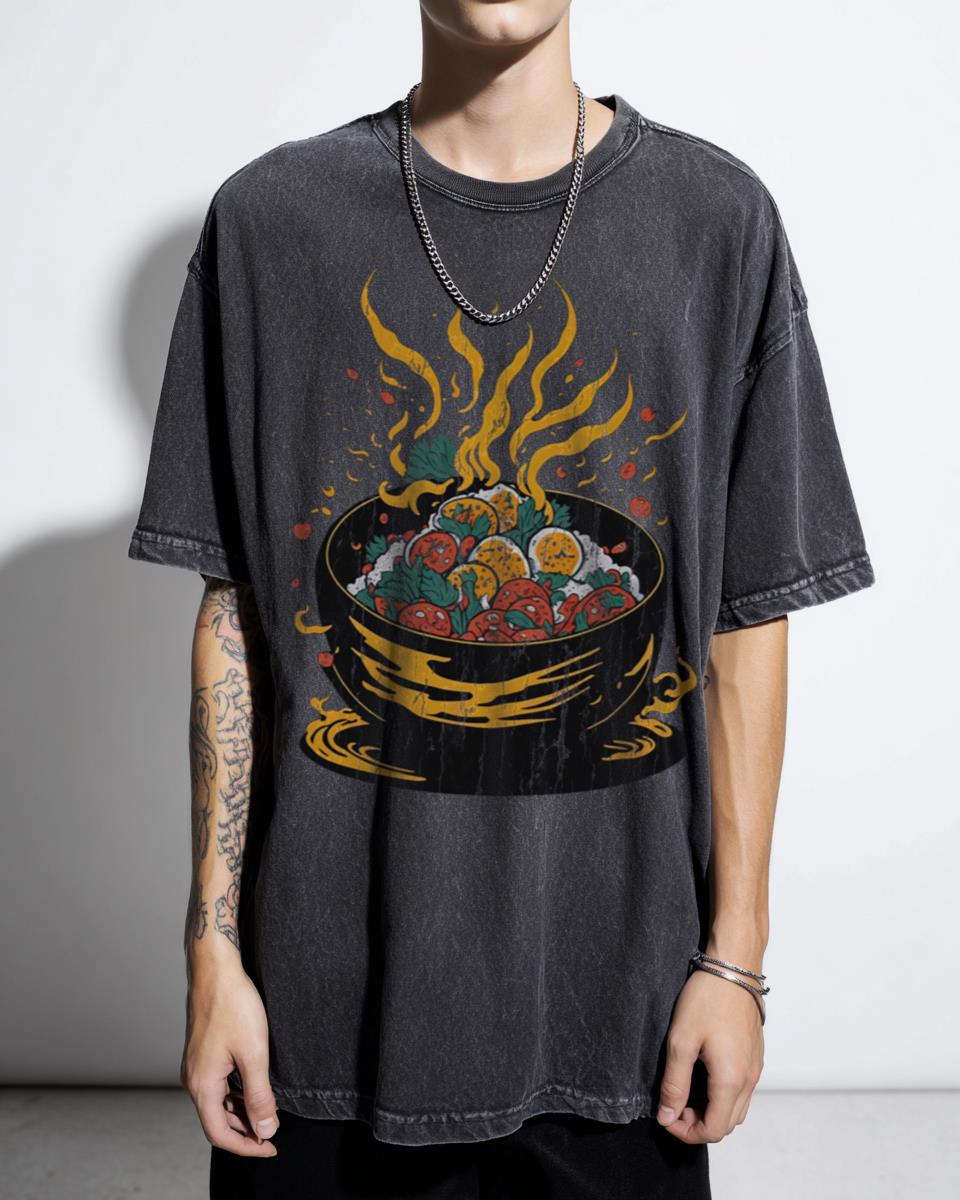 Kawaii Japanese Food Stir Fry Rice & Egg T-Shirt - Cute Asian Cuisine Lover
