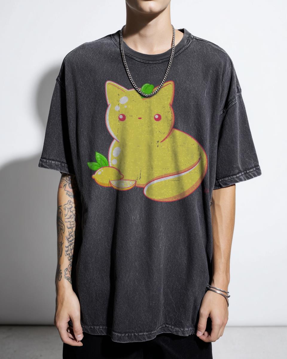 Kawaii Lemon Loaf Cat T-Shirt - Cute Fruit Feline Art