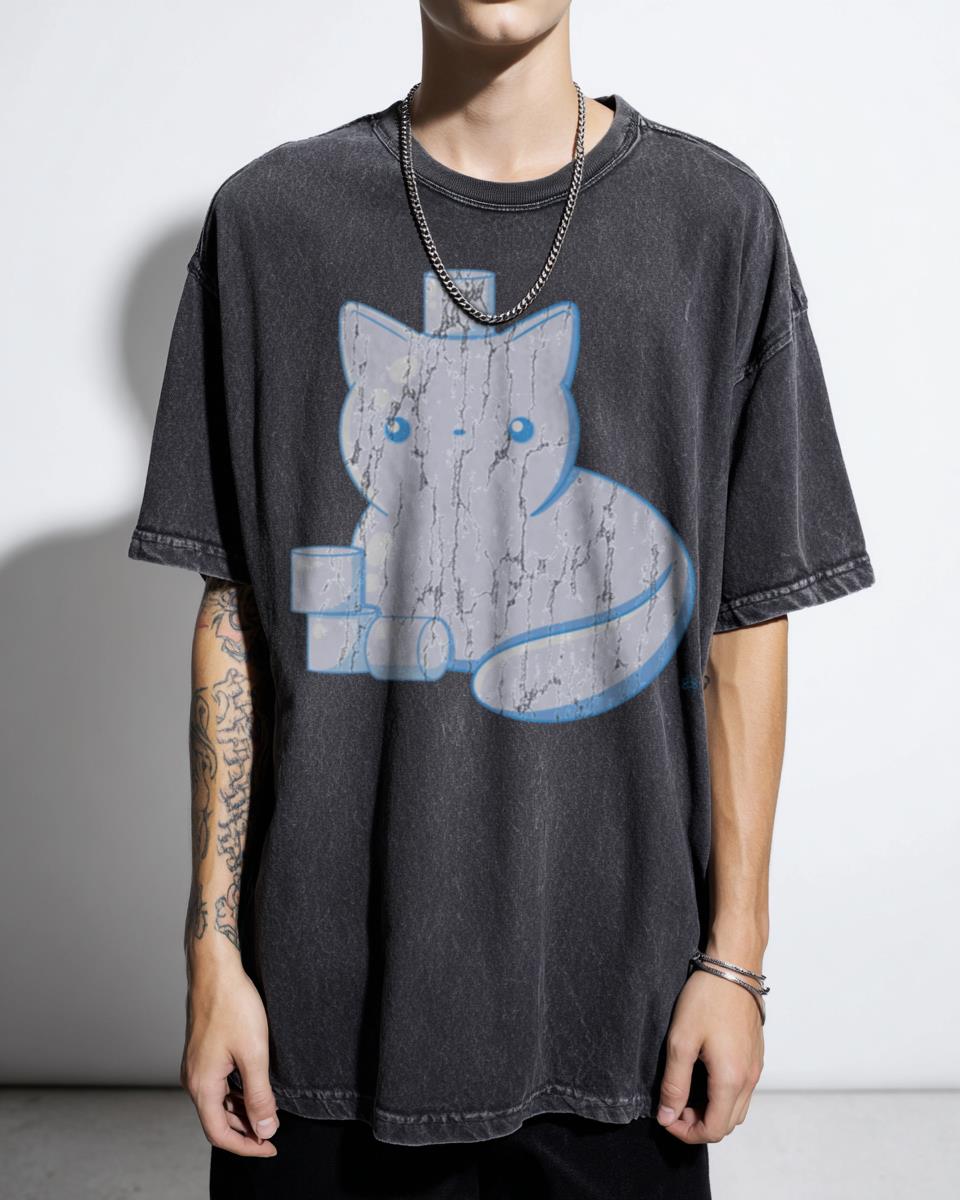 Kawaii Marshmallow Loaf Cat Art T-Shirt - Cute Dessert Feline Lover Gift Unisex