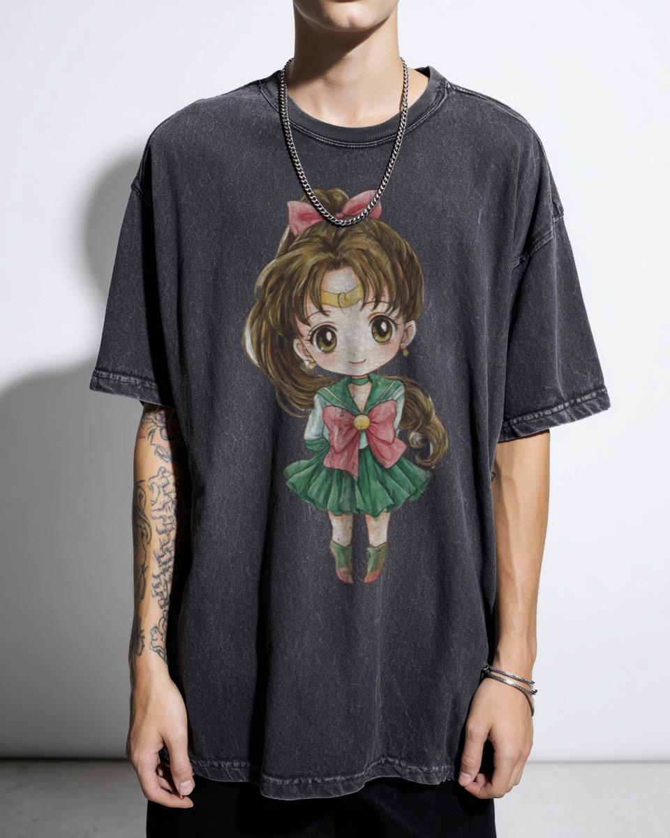 Kawaii Mini Sailor Jupiter Guardian T-Shirt - 90s Chibi Magical Girl Art