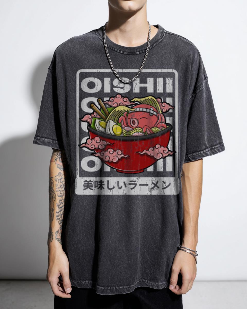 Kawaii Octopus Ramen Japanese Food T-Shirt - Anime Noodle Lover Gift