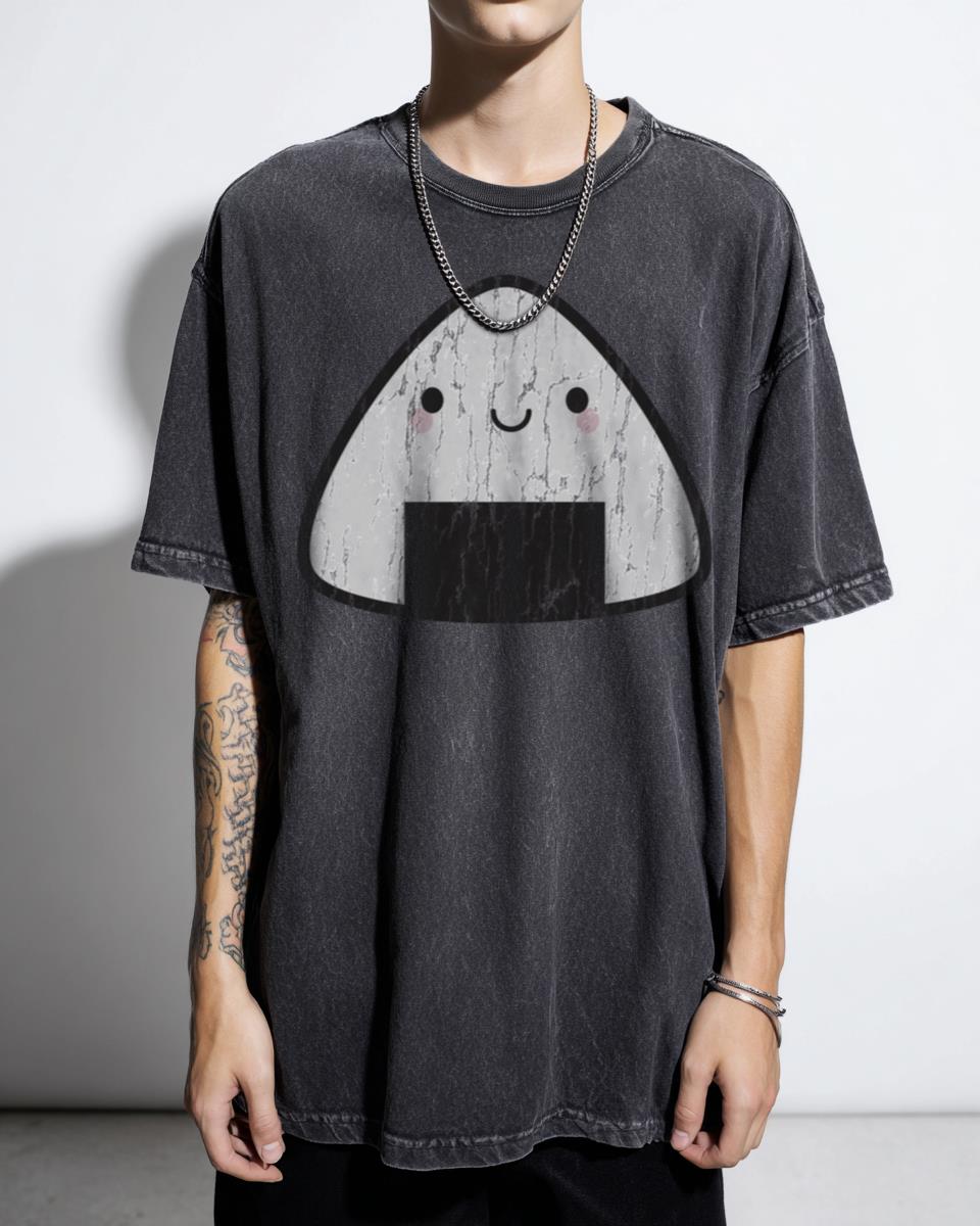 Kawaii Onigiri Rice Ball Japanese Food T-Shirt - Cute Cartoon Snack Tee