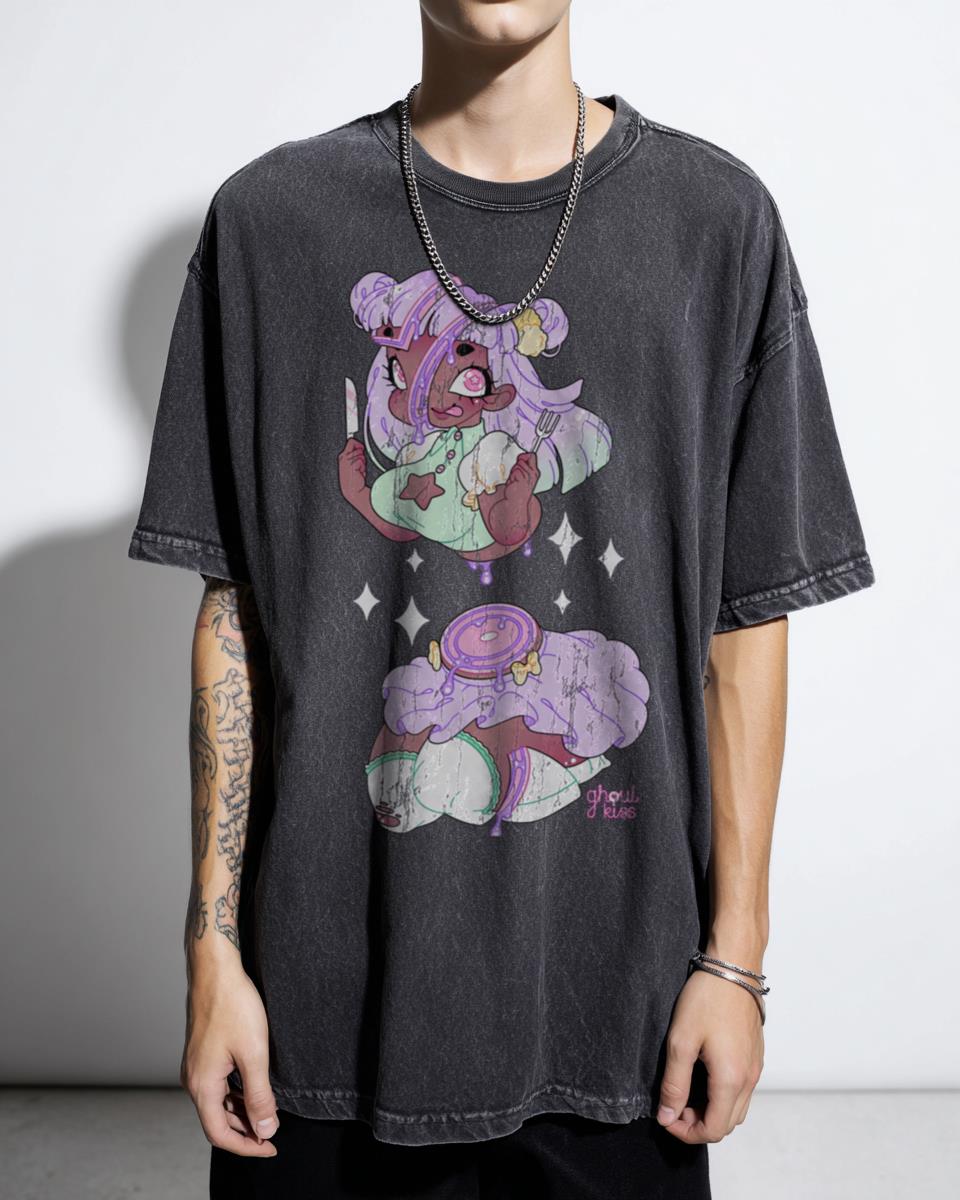 Kawaii Pastel Creepy Cake Girl Anime T-Shirt - Aesthetic Cute Babe Apparel