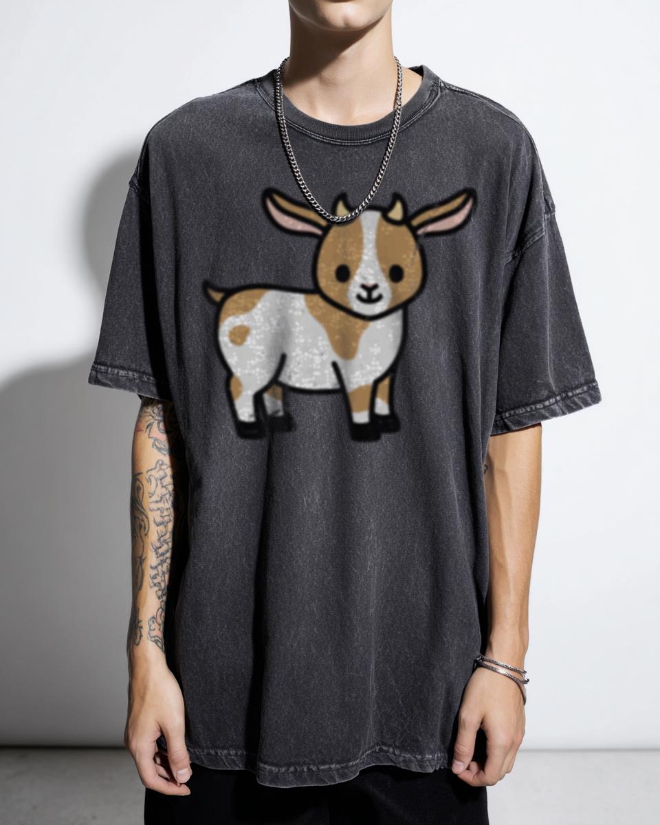 Kawaii Pastel Spotted Baby Goat T-Shirt - Cute Farm Animal Anime Style