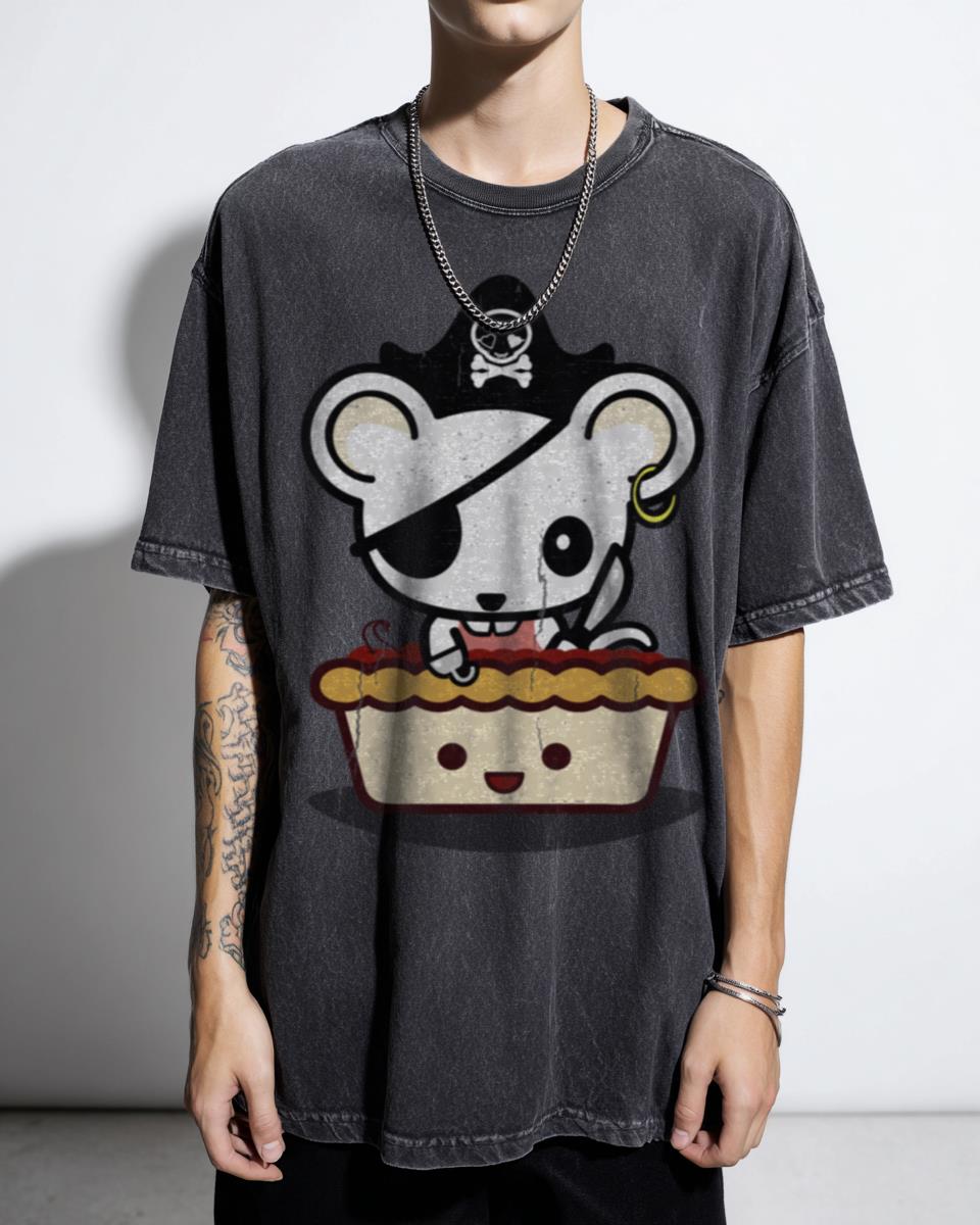 Kawaii Pie Rat Pun T-Shirt - Cute Cherry Pie Manga Animal Unisex