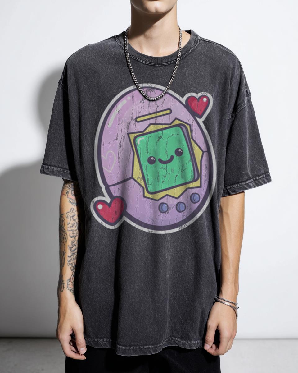 Kawaii Retro Tamagotchi Virtual Pet T-Shirt - 90s Cartoon Anime Kids Unisex