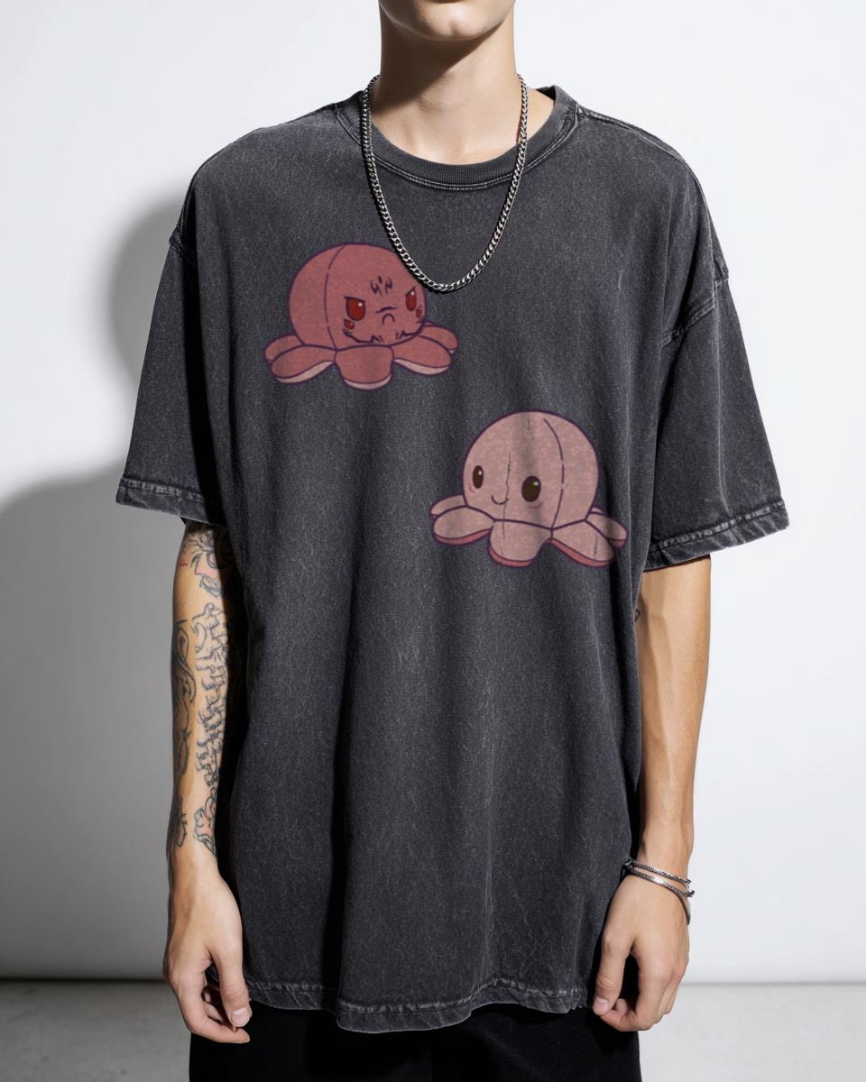 Kawaii Reversible Jujutsu Kaisen Plush T-Shirt - Funny JJK Anime Meme Fan