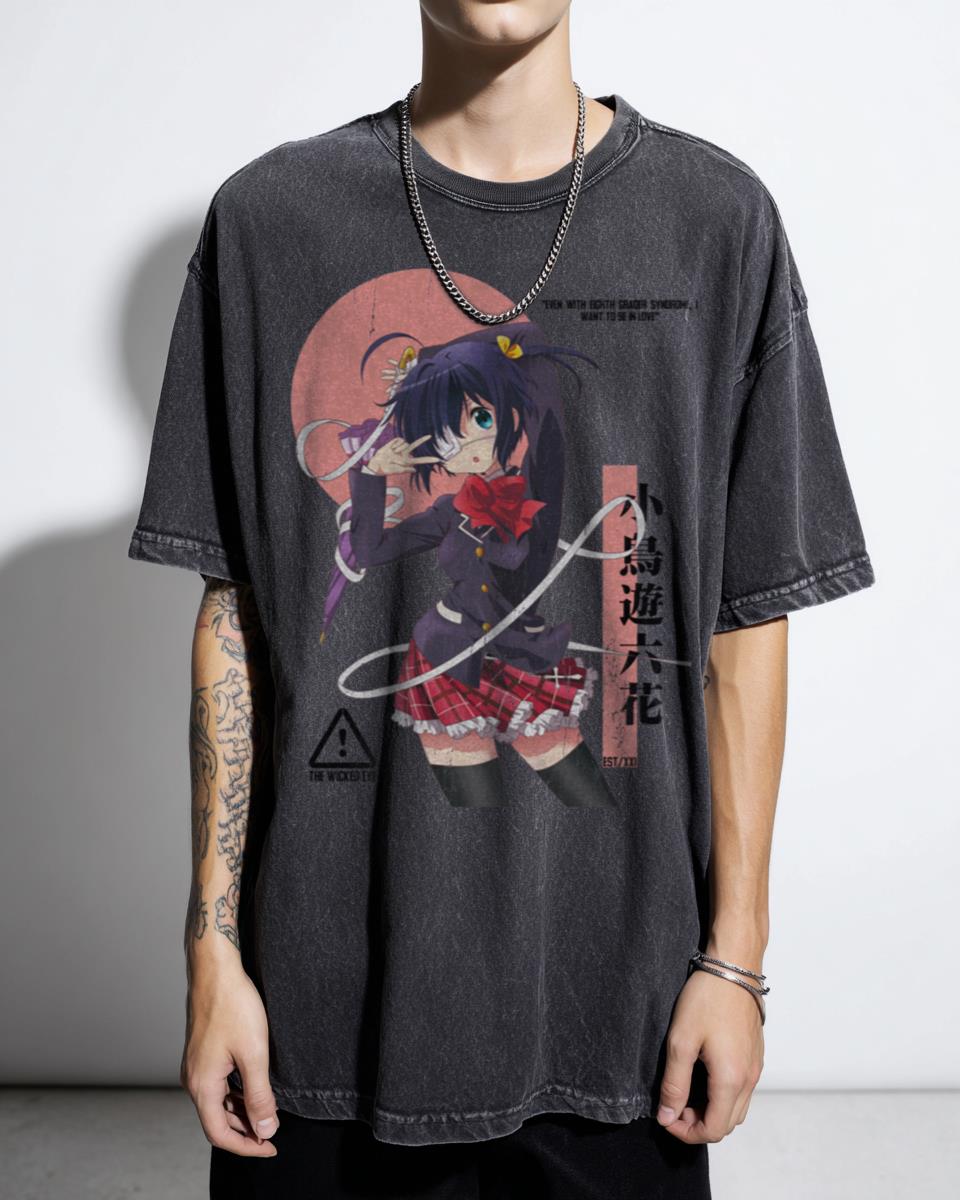 Kawaii Rikka Takanashi Aesthetic Anime T-Shirt - Chuunibyou Eye Patch Schoolgirl Gift