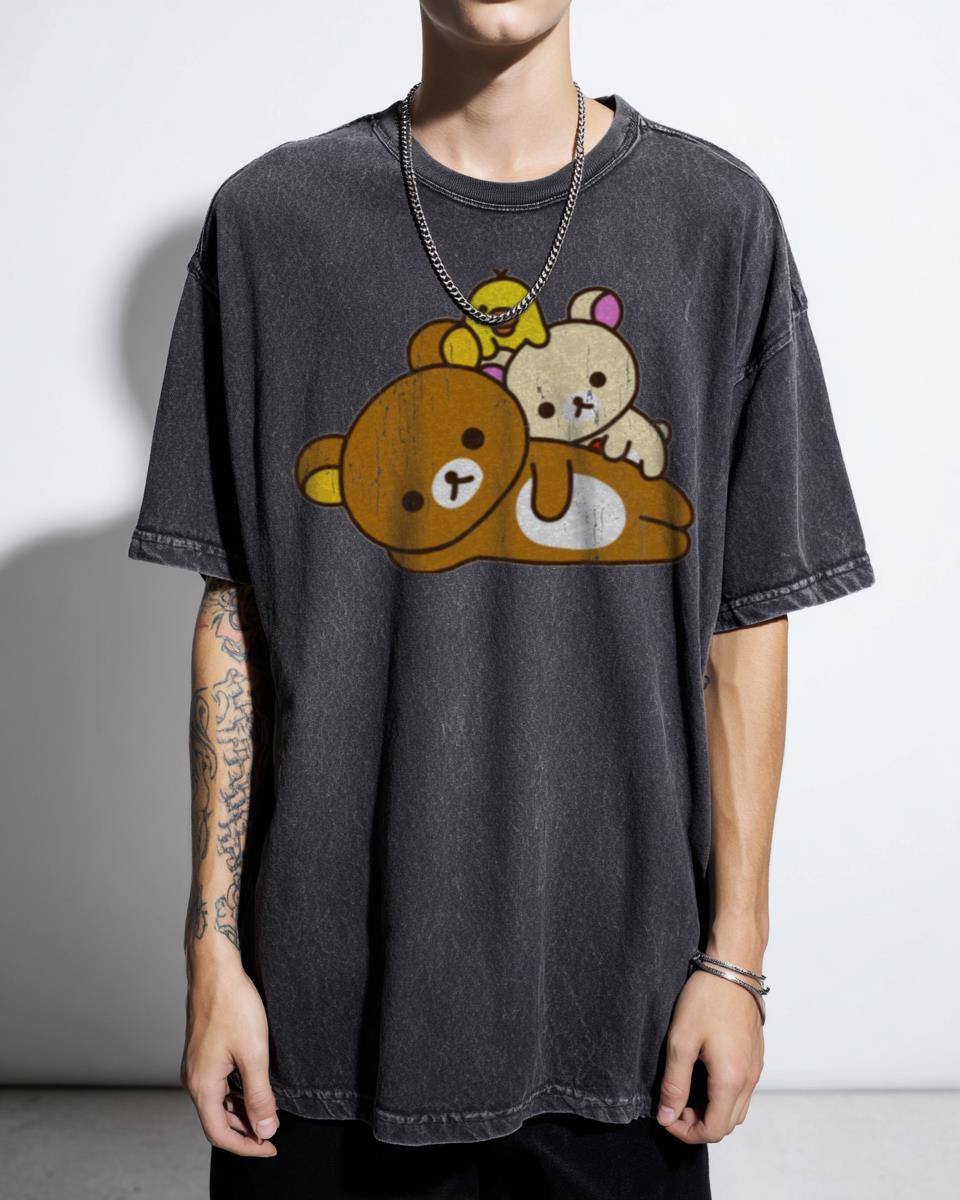 Kawaii Rilakkuma & Friends Aesthetic T-Shirt - Cute San-X Bear Fan Gift