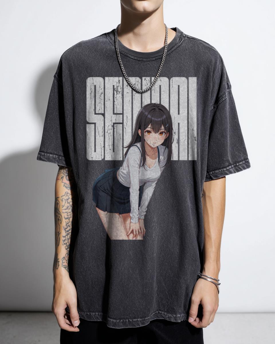 Kawaii Senpai Gaze Anime Girl T-Shirt - Aesthetic Lewd Waifu Manga Tee