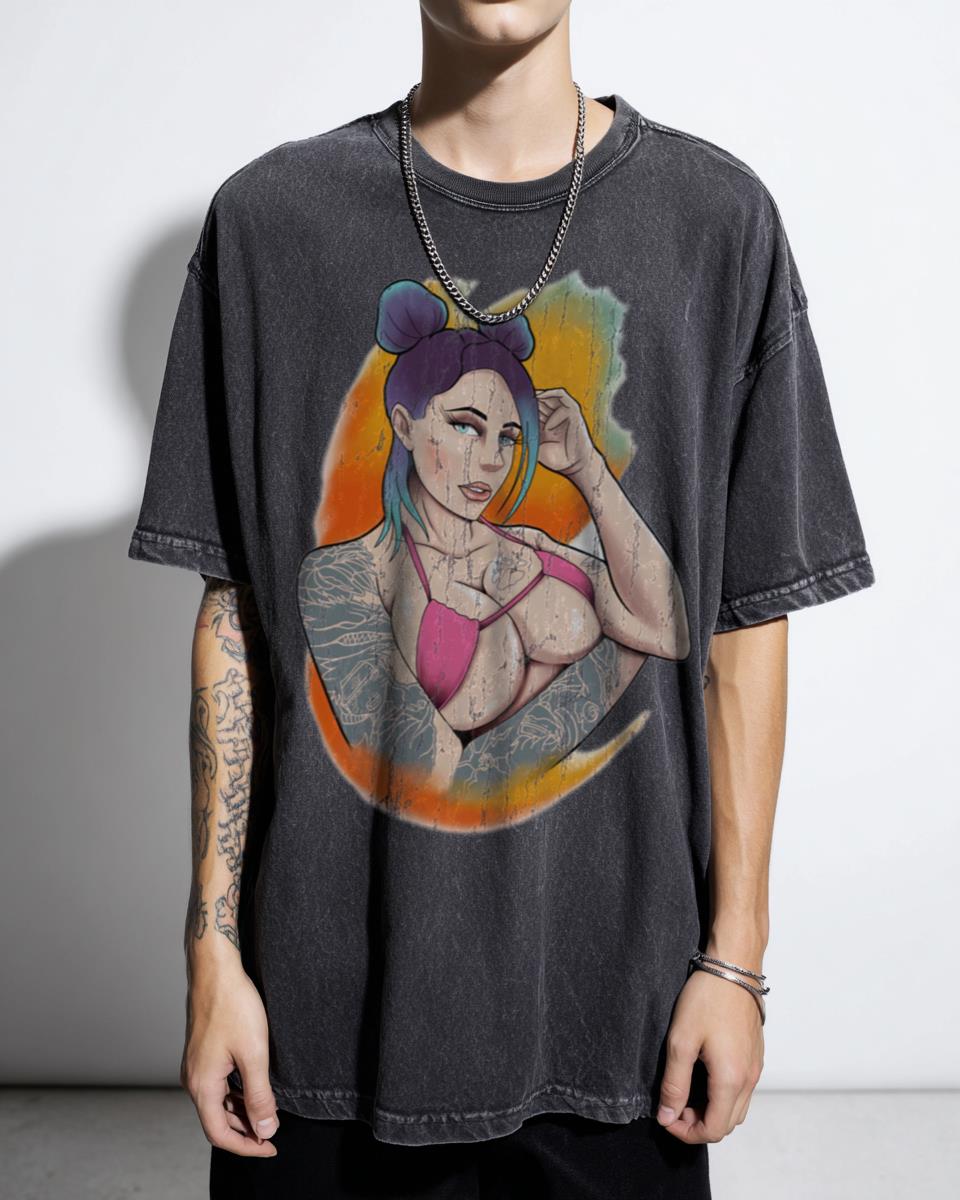 Kawaii Waifu E-Girl Tattooed Graphic T-Shirt - Altgirl Aesthetic Apparel