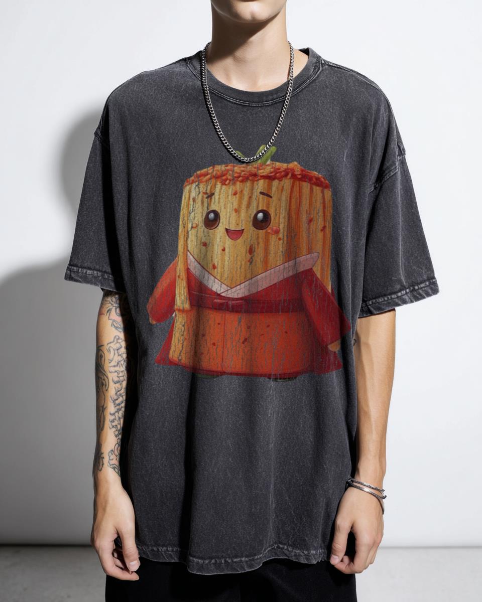 Kawaii Warrior Kimchi Tee | Cute Korean Food Art Shirt
