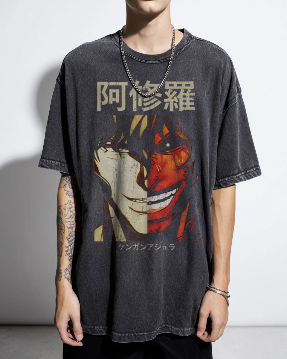 Kengan Ashura Ohma Tokita Anime Manga T-Shirt - Fighter Omega Kanji Art